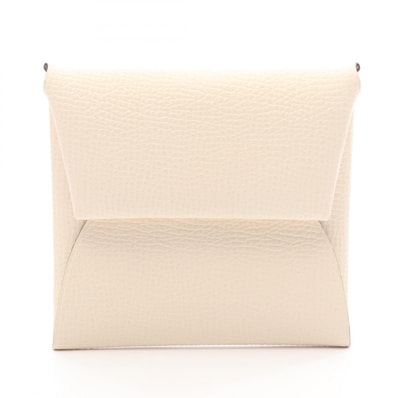 エルメス HERMES バスティア ナタ コインケース 財布 ヴォーエプソン ヴォーエプソン Z刻印(2021年製造) レディース ホワイト系 【中古】