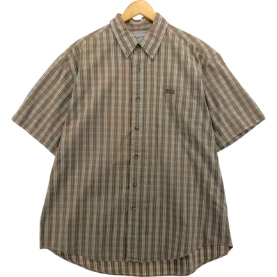 古着 カーハート Carhartt チェック柄 ボタンダウン 半袖 ワークシャツ メンズL相当/eaa566223