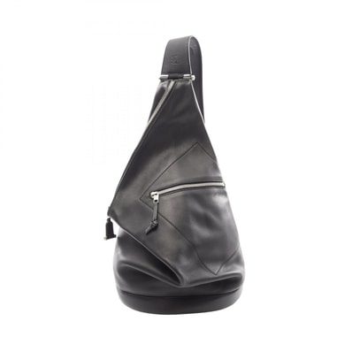 ロエベ LOEWE ANTON アントン ボディバッグ レザー ウエストバッグ ボディバッグ バッグ レザー メンズ ブラック系 【中古】