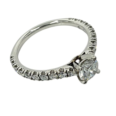 CARTIER カルティエ 指輪 1895 ソリテールリング ジュエリー アクセサリー 47サイズ パヴェ Pt950プラチナ ダイヤモンド0.36ct 約7号 レディース 約2.7g 美品【中古品】