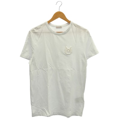 モンクレール 20年製 ホワイト MAGLIA T-SHIRT ロゴワッペンtシャツ M