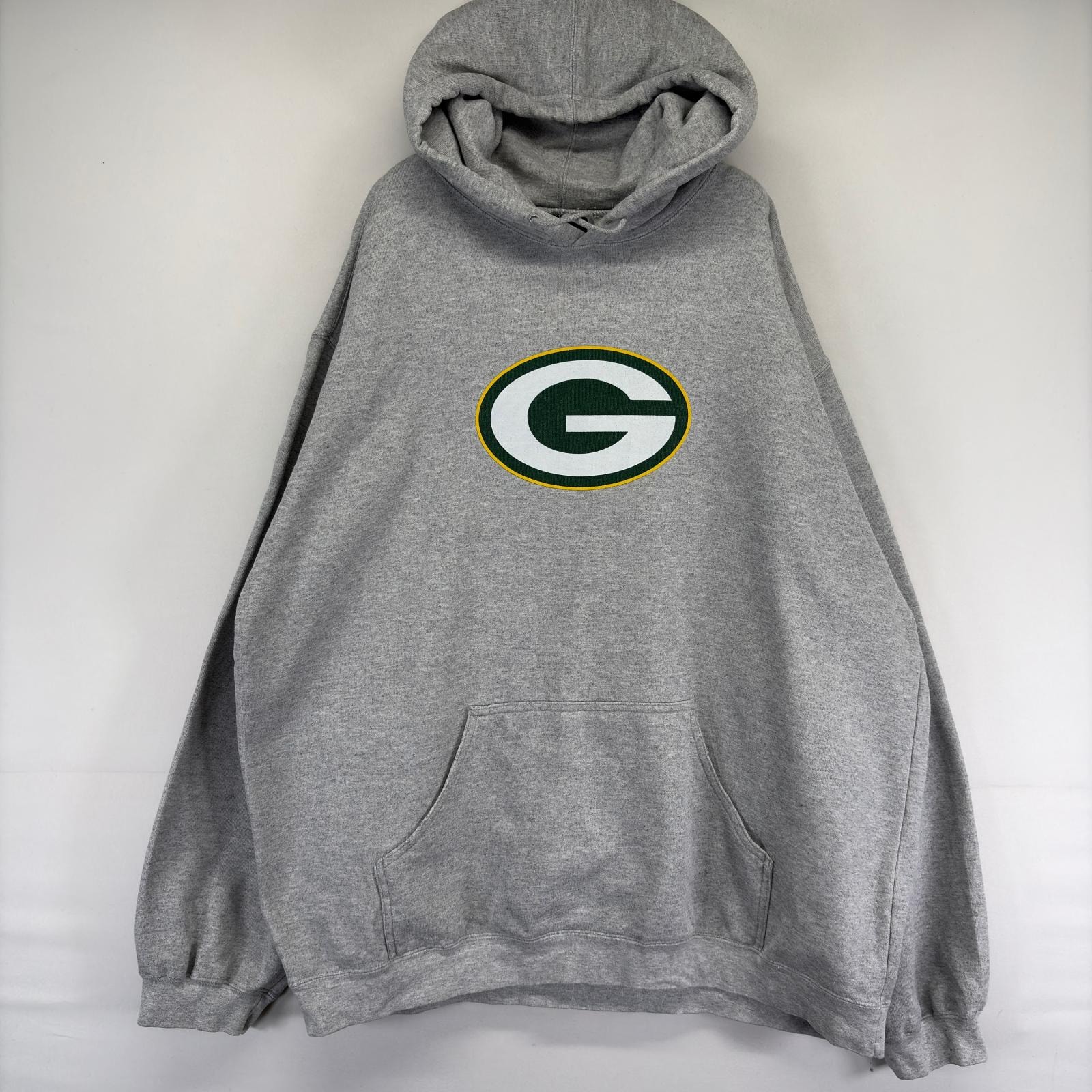 古着 リーボック Reebok スウェット プルオーバー プリント NFL パッカーズ 大きいサイズ パーカー ロゴ 2XL  グレー系 メンズ