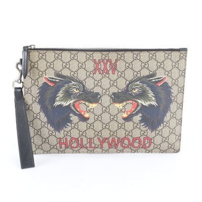 ■美品 グッチ GGスプリームダブル ウルフ 473904 セカンドバッグ