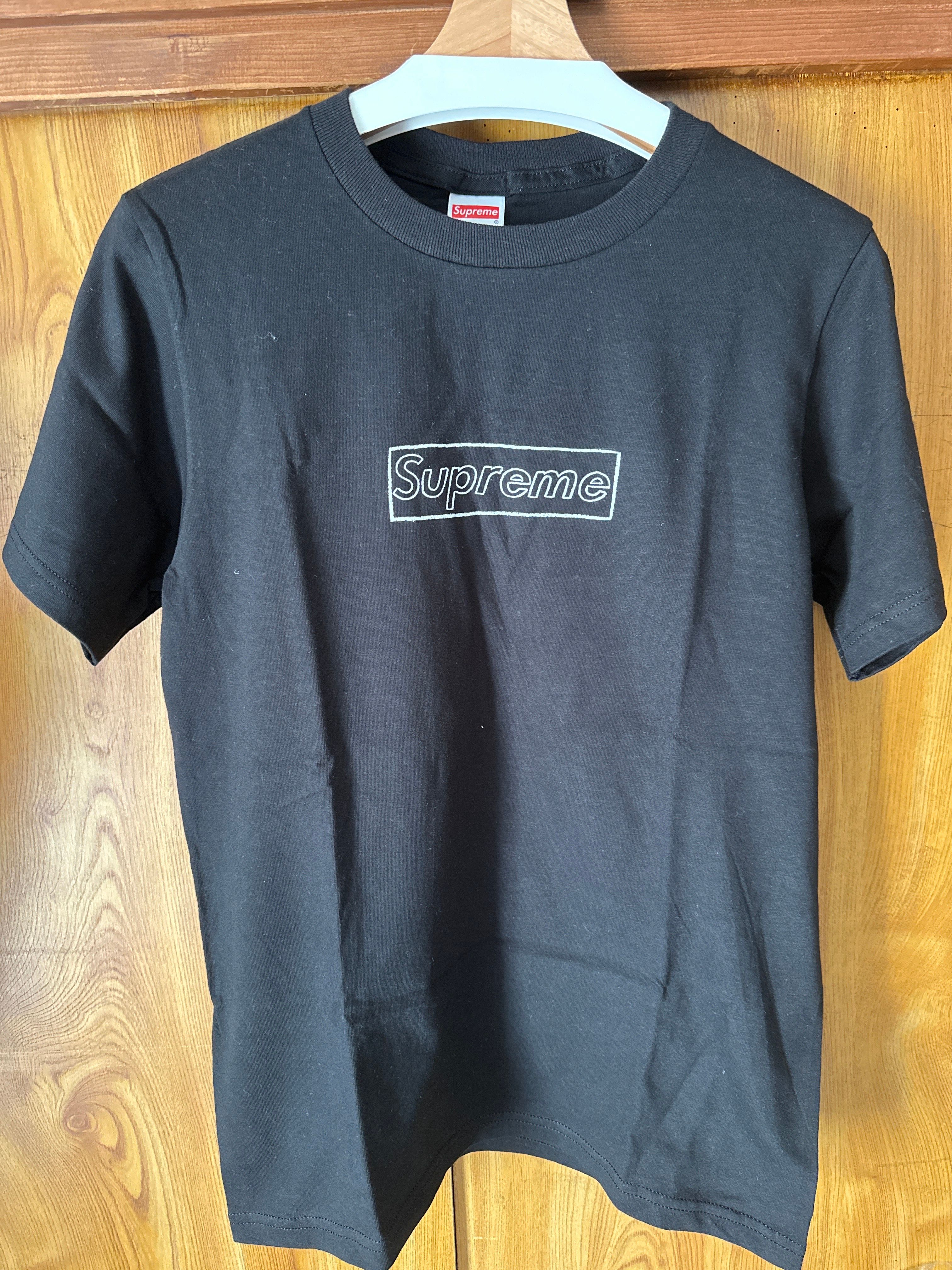 Supreme KAWS Chalk Logo Tee "Black"