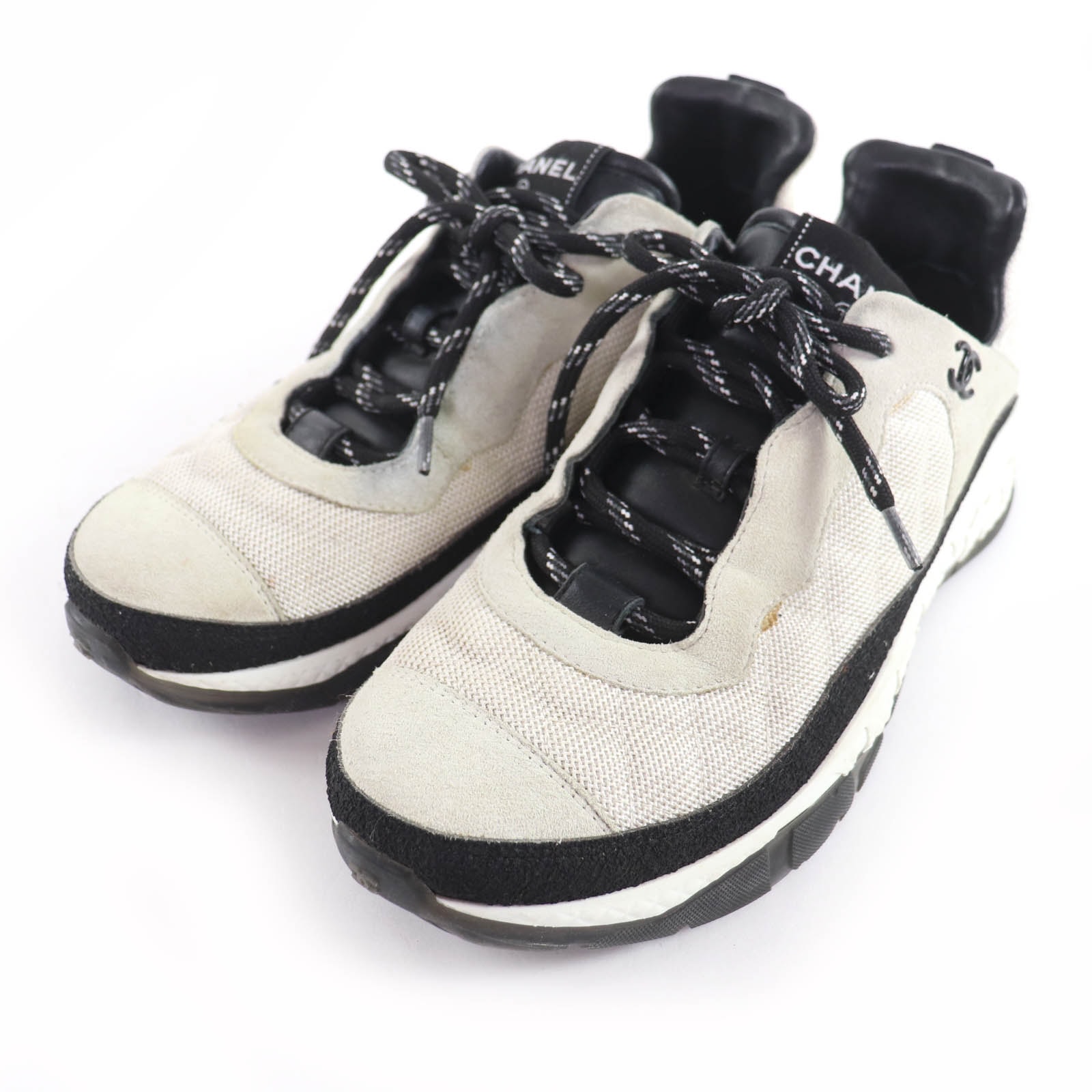 良品 シャネル スニーカー オフホワイト メンズ 41 G38294