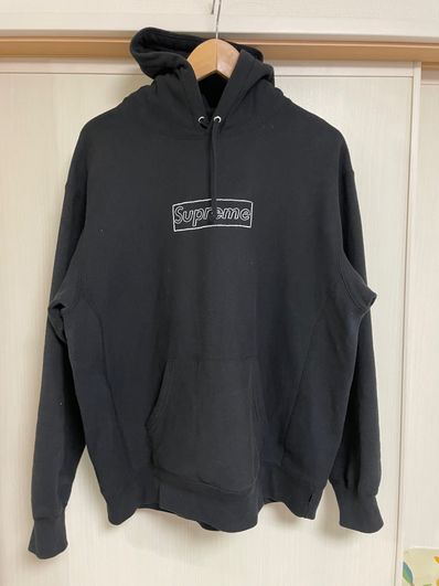 Supreme KAWS Chalk Logo Hooded Sweatshirt "Black"(2021)
