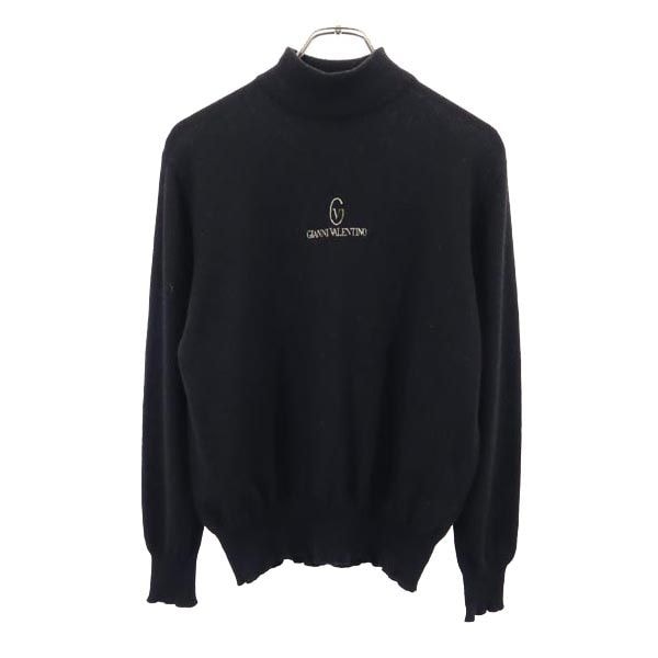 GIANNI VALENTINO ジャンニヴァレンチノ カシミヤ100% 長袖 ニット ブラック系 セーター