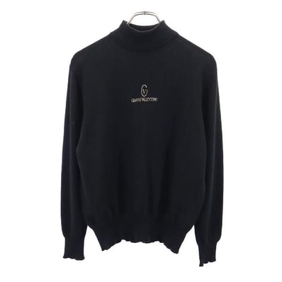 GIANNI VALENTINO ジャンニヴァレンチノ カシミヤ100% 長袖 ニット ブラック系 セーター
