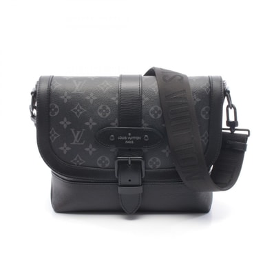 ルイ・ヴィトン LOUIS VUITTON ソミュール メッセンジャー ショルダーバッグ バッグ PVCコーティングキャンバス レザー モノグラム・エクリプス メンズ ブラック系 M45911 【中古】