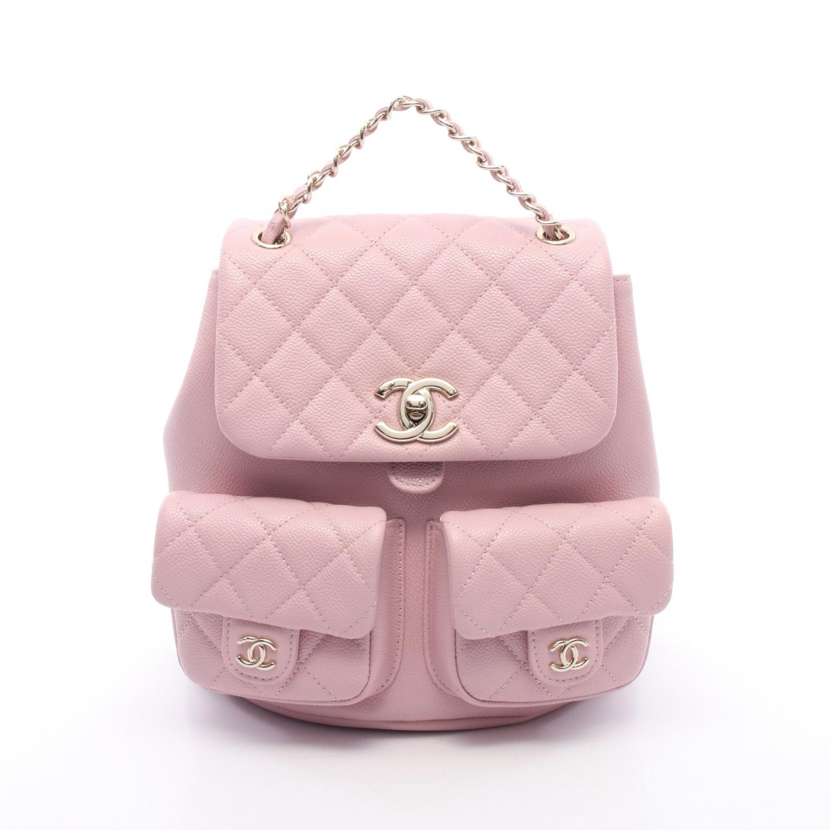 シャネル CHANEL スモール リュックサック バックパック バッグ キャビアスキン(グレインドカーフ) レディース ピンク系 AS3787 【中古】