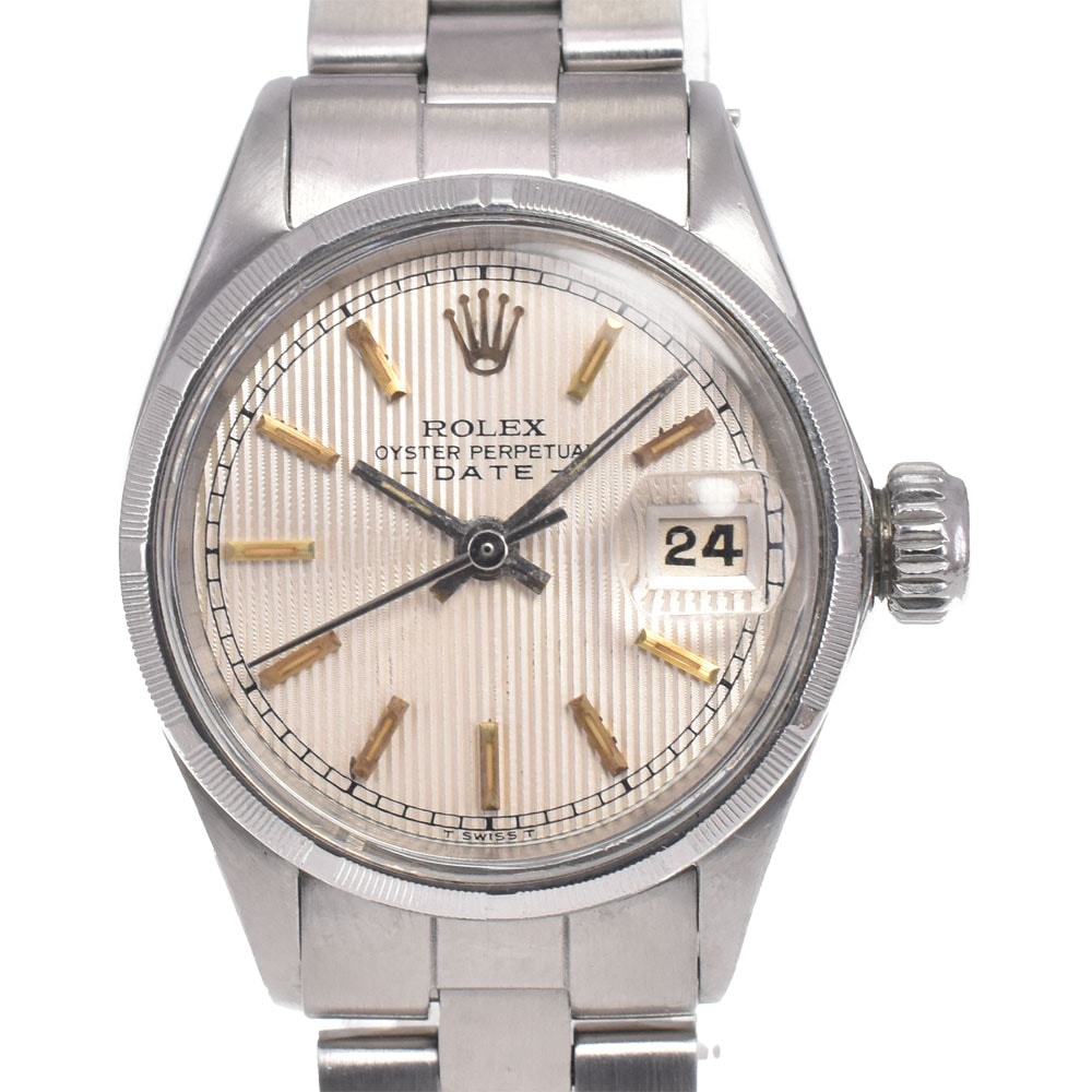 ロレックス ROLEX 6517 ヴィンテージ オイスターパーペチュアルデイト Cal.1160 シルバー 自動巻き レディース 良品 腕時計 G#147107