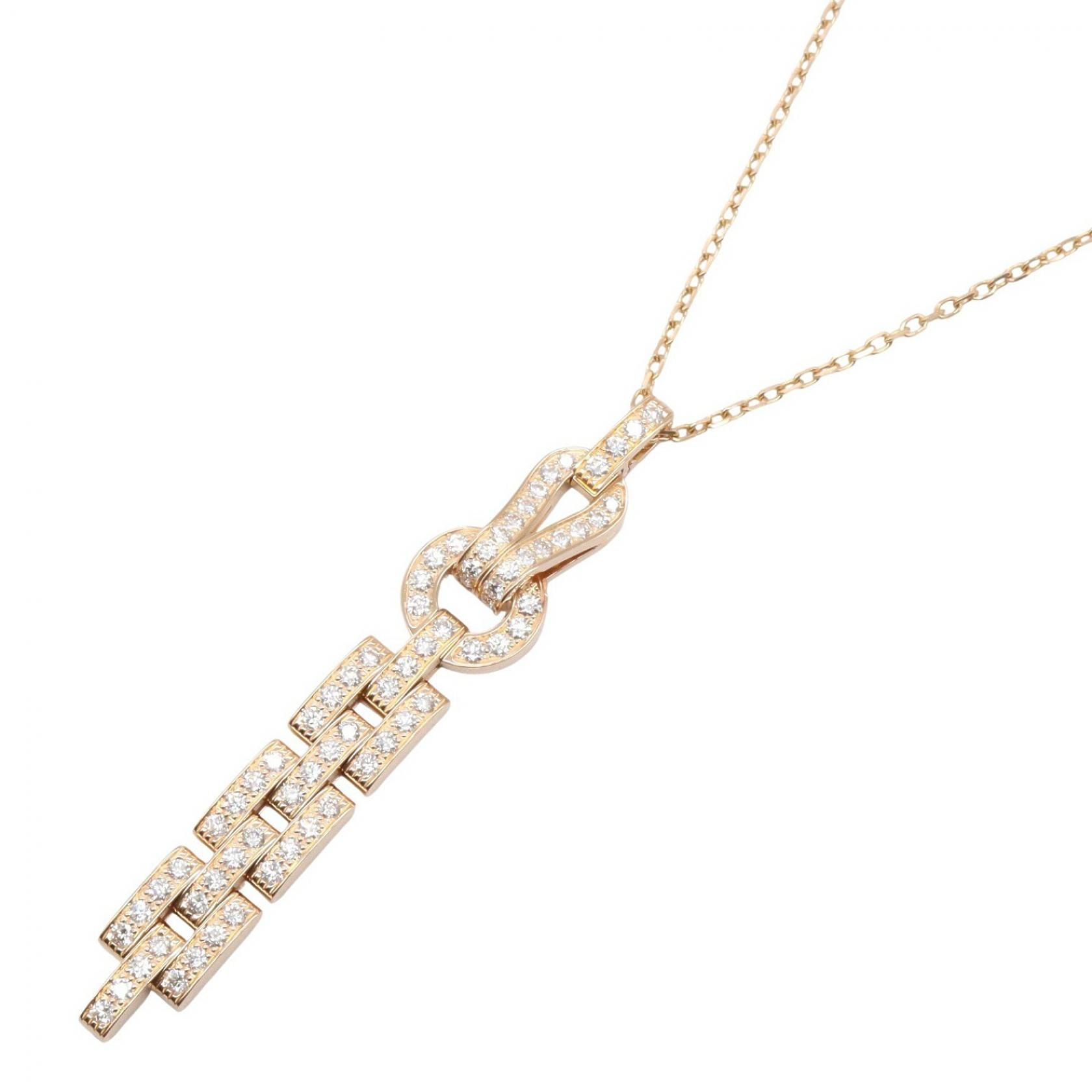 カルティエ CARTIER アグラフ ダイヤ ネックレス ネックレス ジュエリー K18PG(ピンクゴールド) ダイヤモンド レディース ゴールド系 / クリア系 【中古】