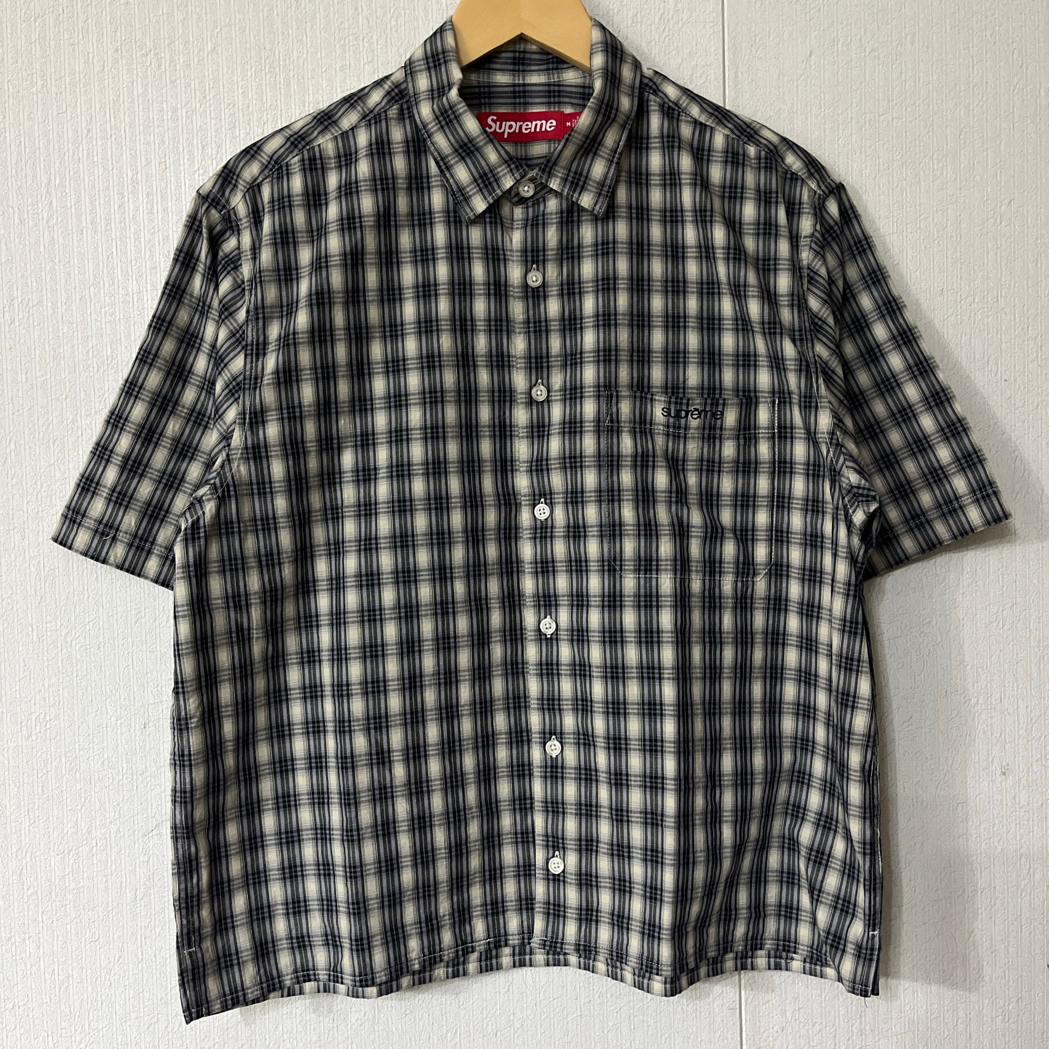 Supreme Mini Plaid S/S Shirt "Stone"