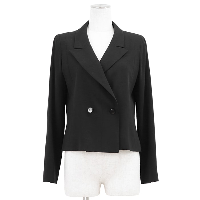 CHANEL BOUTIQUE シャネル ブティック ヴィンテージジャケット サイズ 36 レディース 98A P11484 テーラード トロピカルウール 1B ピークドラペル アウター ブラック 黒 フランス製 カール・ラガーフェルド期