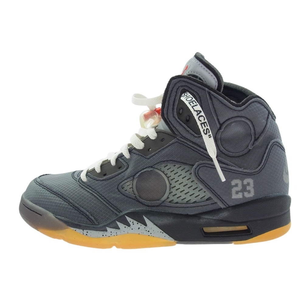 NIKE ナイキ スニーカー CT8480-001 Off-White Air Jordan 5 Black Muslin Fire Red オフホワイト エアジョーダン5 ブラック モスリン ファイヤーレッド スニーカー 【極上美品】【中古】