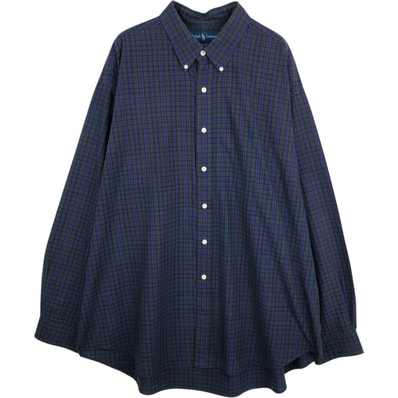 古着 ラルフローレン Ralph Lauren BLAKE ブラックウォッチチェック 長袖 ボタンダウンチェックシャツ メンズXXL相当/eaa650113