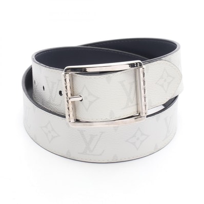 ルイ・ヴィトン LOUIS VUITTON サンチュール リヴェルソ 40MM シルバー金具 リバーシブル ベルト 衣料品 レザー PVC モノグラム メンズ ホワイト系 / ネイビー系 M0003 【中古】