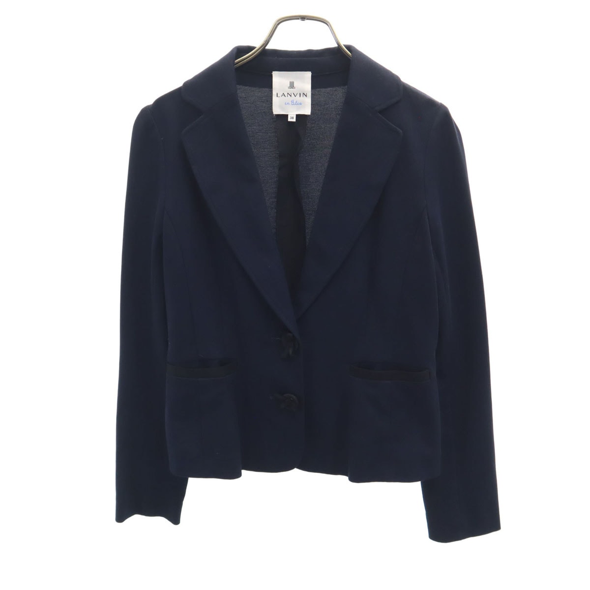 LANVIN en Bleu ランバンオンブルー 日本製 ラペル ジャケット 38 ネイビー