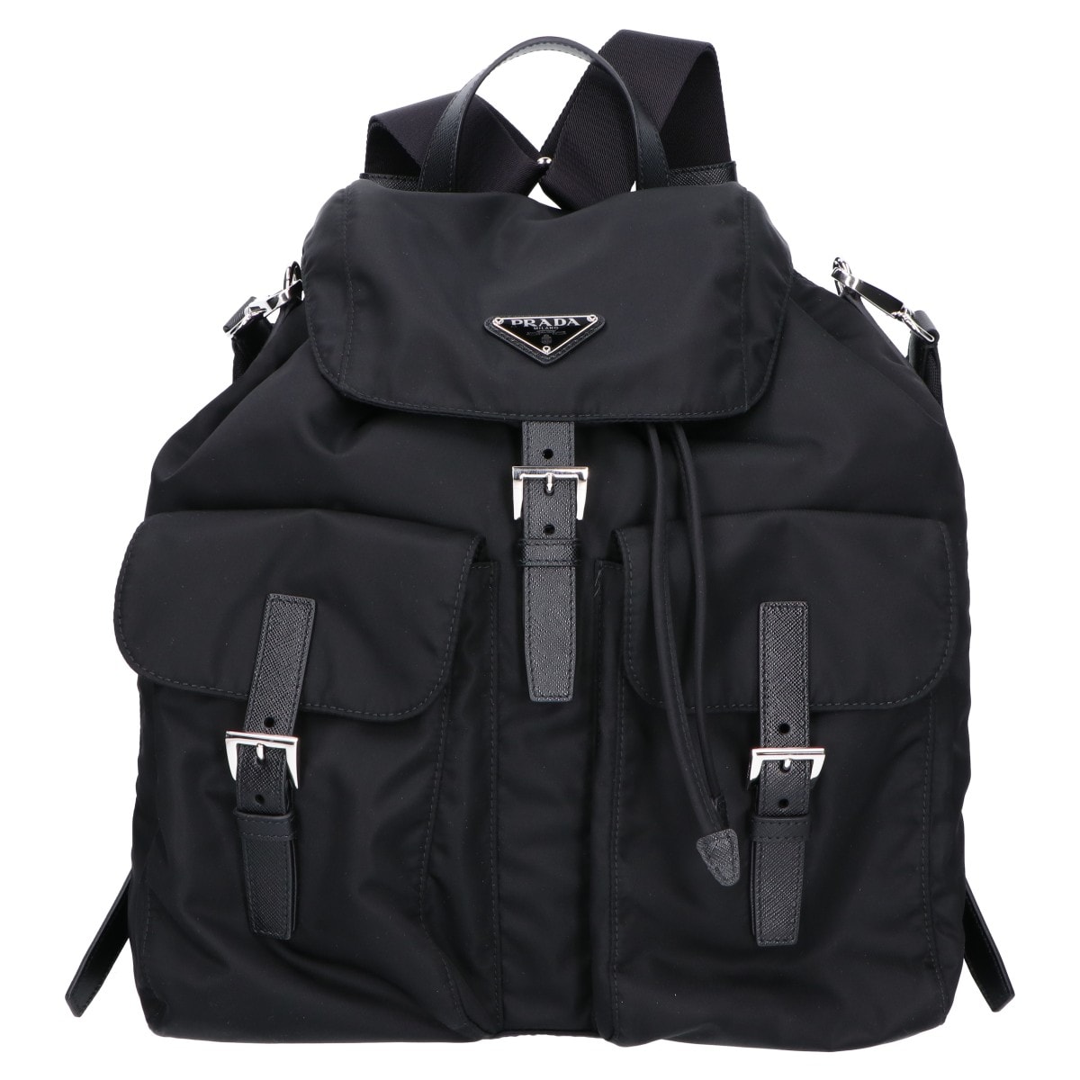 プラダ 美品 2VZ110 Re-Nylon ナイロンxサフィアーノ ワンショルダー付き バックパック