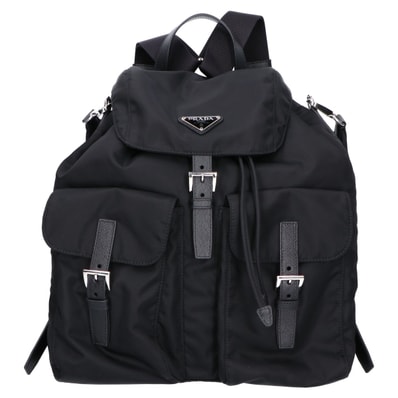 プラダ 美品 2VZ110 Re-Nylon ナイロンxサフィアーノ ワンショルダー付き バックパック