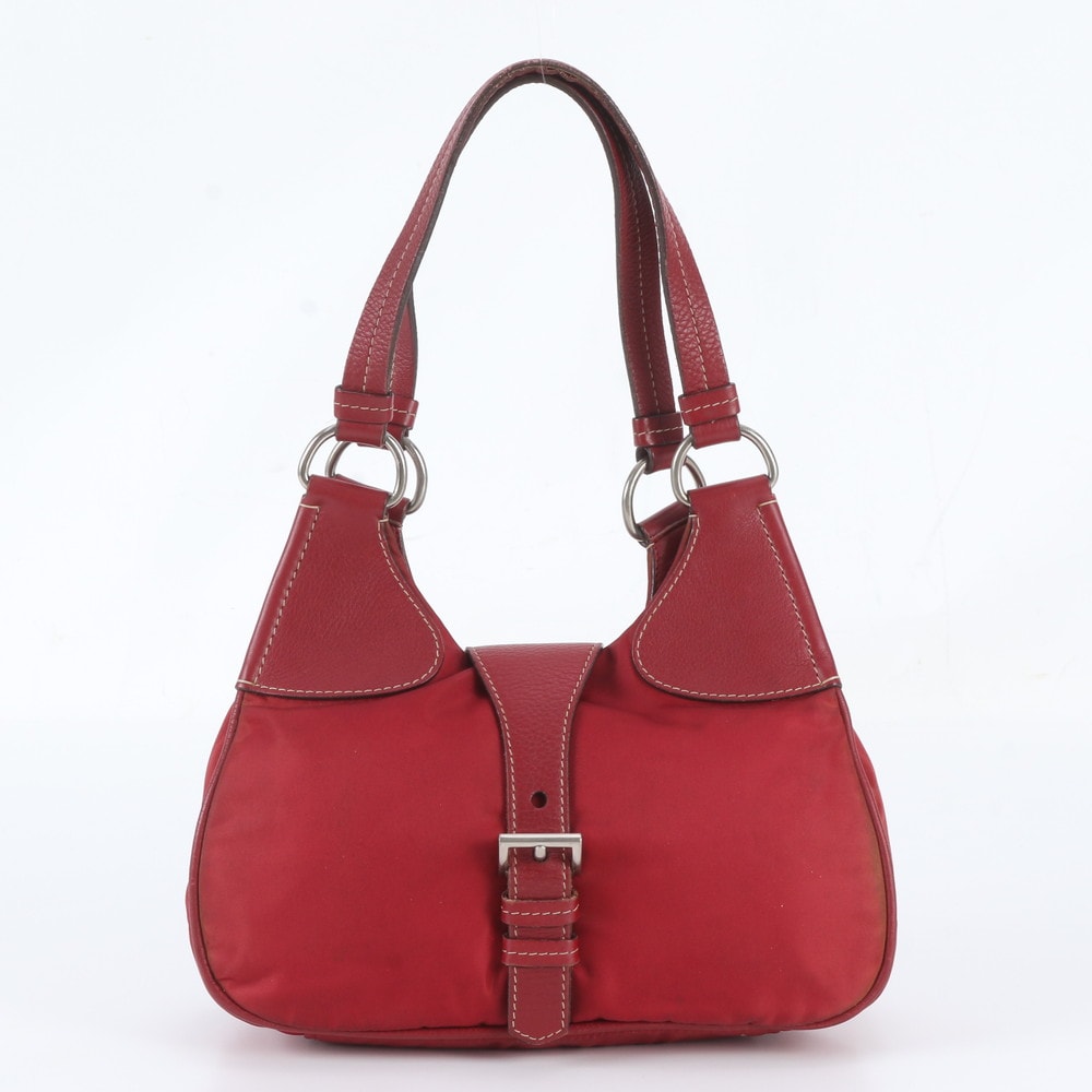 ■極美品 プラダ テスート ナイロントライアングルロゴショルダーバッグ