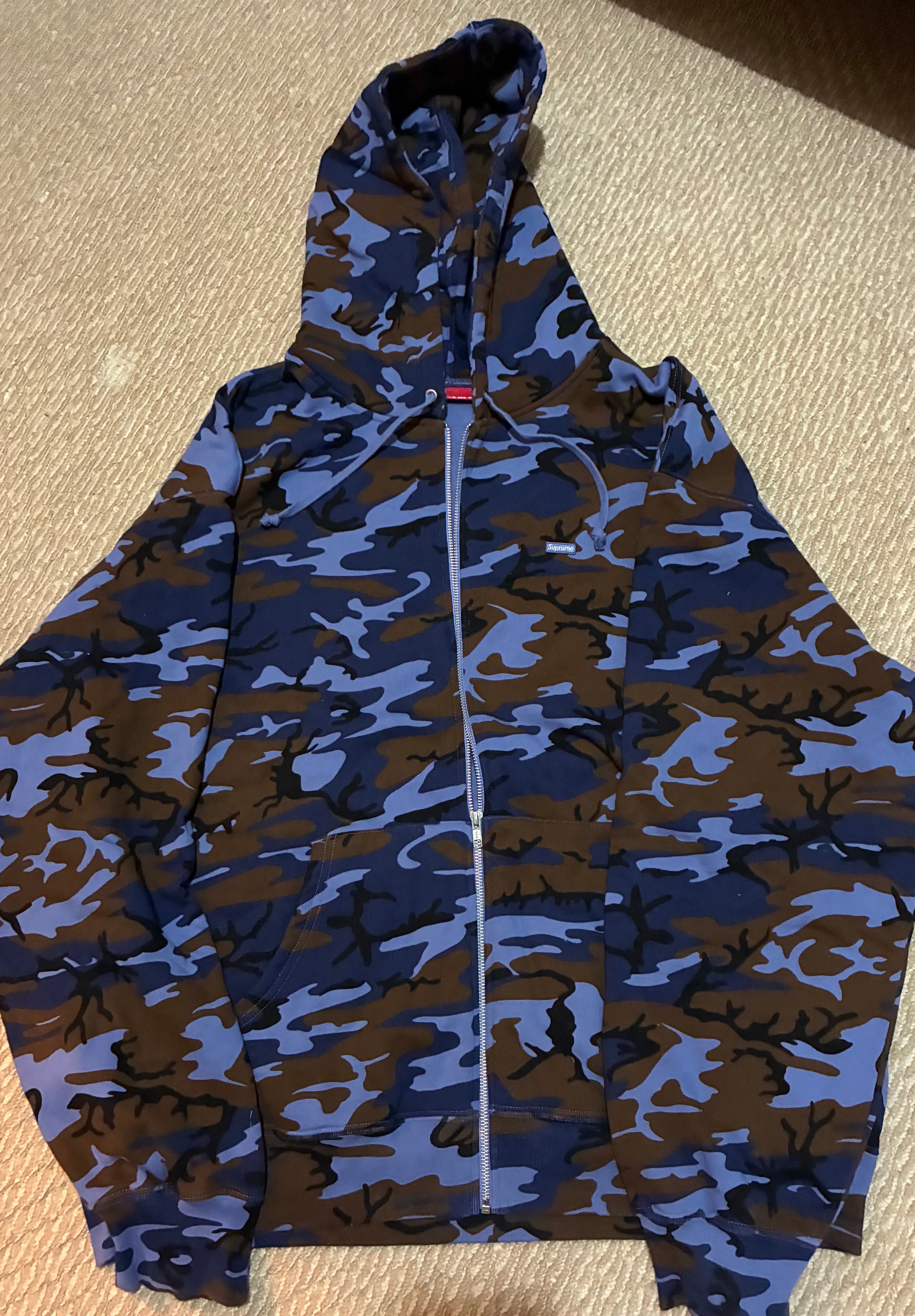 Supreme Small Box Zip Up Hooded Sweatshirt "BlueCamo"