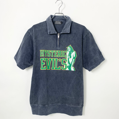 HYSTERIC GLAMOUR Hysteric Evil'S Collared Sweatshirt "Navy"