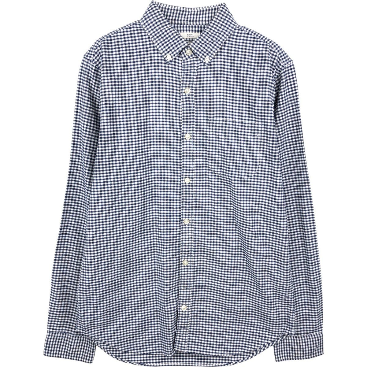 古着 ギャップ GAP SLIM FIT STRETCH ギンガムチェック 長袖 ボタンダウンチェックシャツ メンズM相当/eaa659909