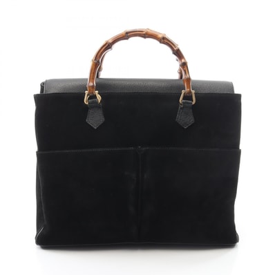 グッチ GUCCI バンブー 2WAY ハンドバッグ バッグ レザー スウェード メンズ ブラック系 002 125 0322 【中古】