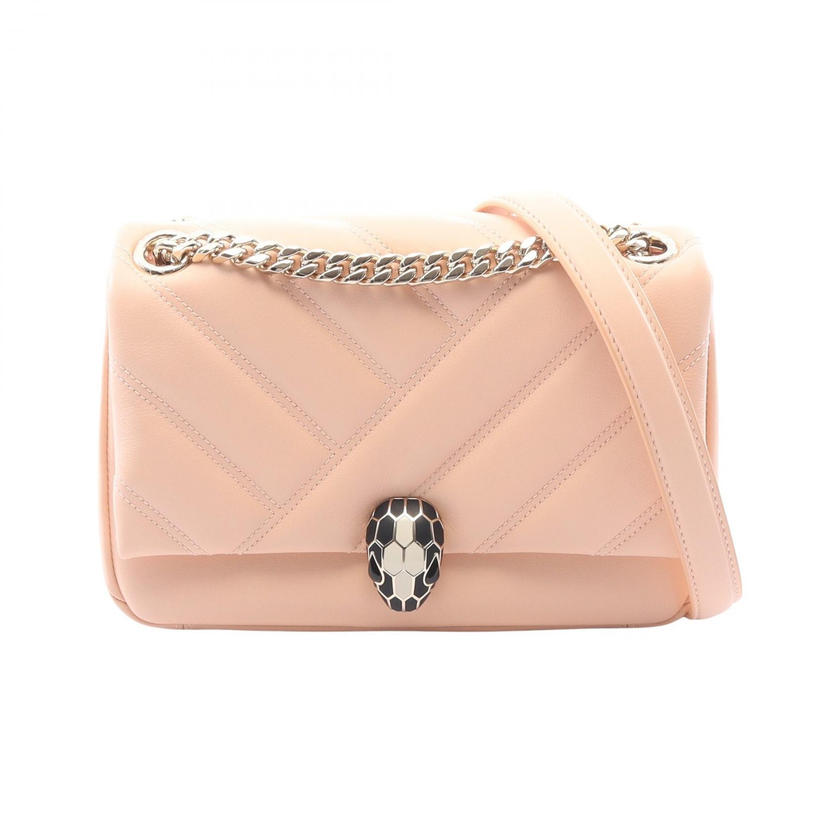 ブルガリ BVLGARI セルペンティ カボション 2WAY ショルダーバッグ バッグ レザー レディース ピンク系 【中古】