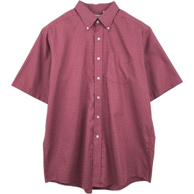 古着 90~00年代 エルエルビーン L.L.Bean 半袖 ボタンダウン チェックシャツ メンズL相当/eaa668786