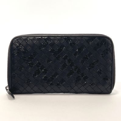 ボッテガヴェネタ 長財布 ラウンドファスナー イントレチャート ブラ