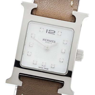 ☆良品 エルメス Hウォッチ ミニ HH1.110 レディース 【中古】