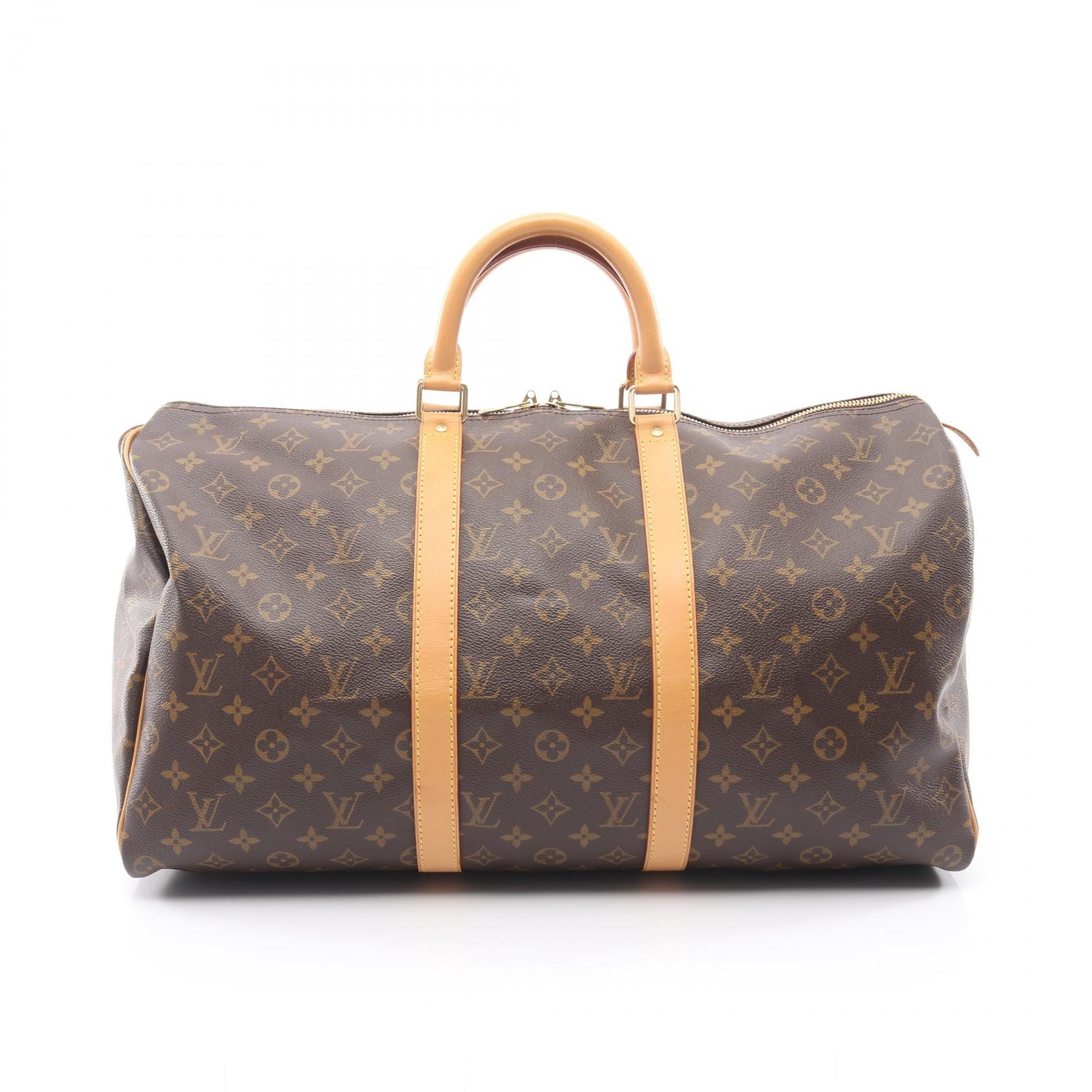 ルイ・ヴィトン LOUIS VUITTON キーポル50 ボストンバッグ バッグ PVCコーティングキャンバス レザー モノグラム メンズ レディース ブラウン系 M41426 【中古】