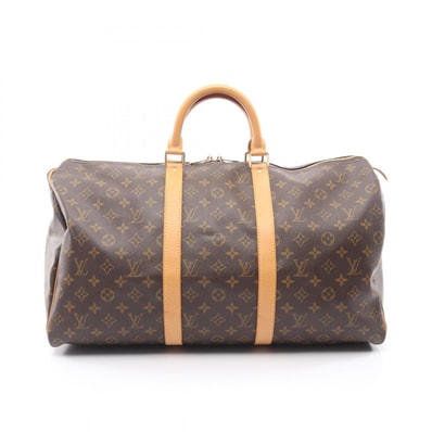 ルイ・ヴィトン LOUIS VUITTON キーポル50 ボストンバッグ バッグ PVCコーティングキャンバス レザー モノグラム メンズ レディース ブラウン系 M41426 【中古】