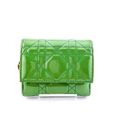 DIOR LADY DIOR Lotus Wallet "Bright Green"