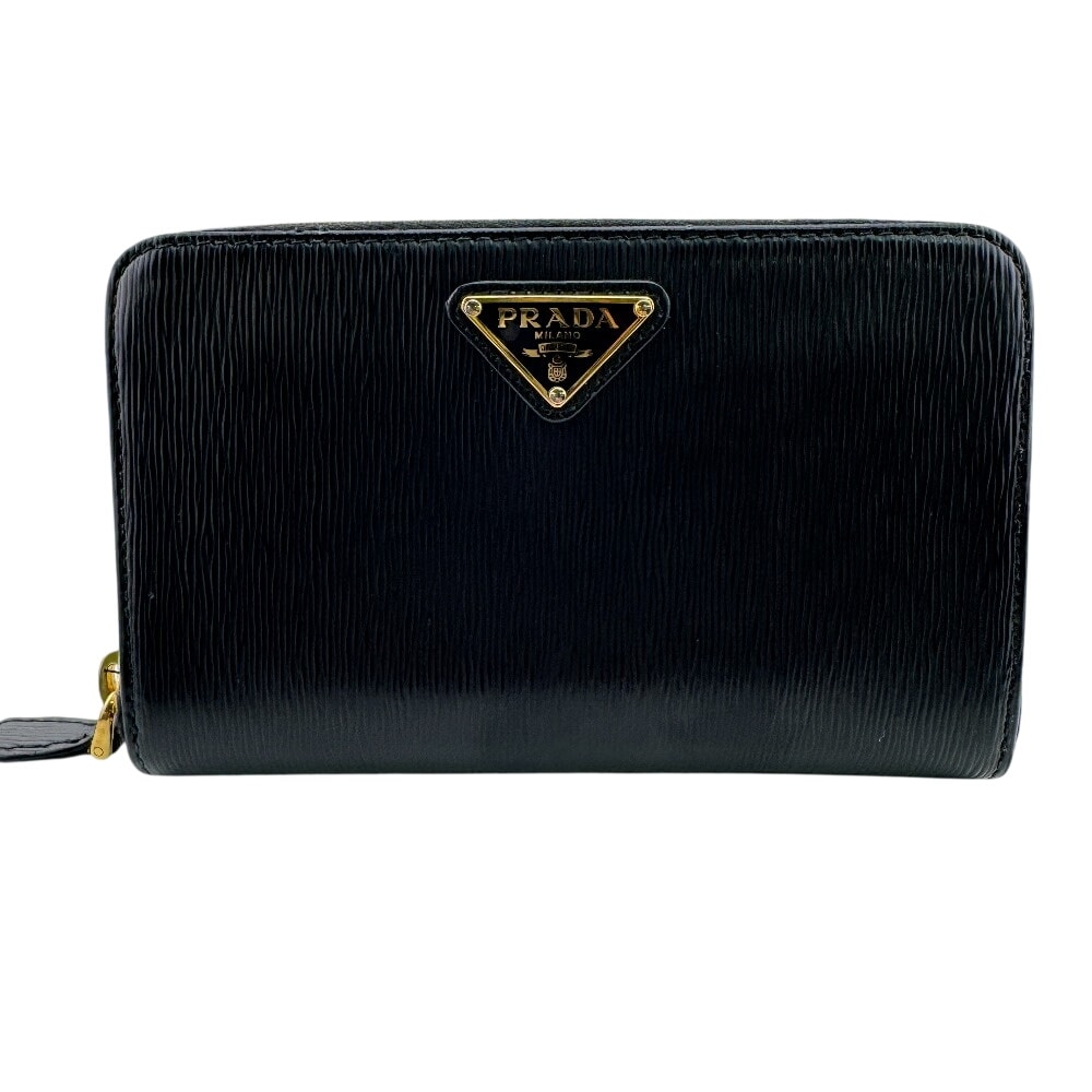 プラダ PRADA コインケース 三角プレート フラグメントケース カードケース 小銭入れ コンパクトウォレット 1ML157 ブラック