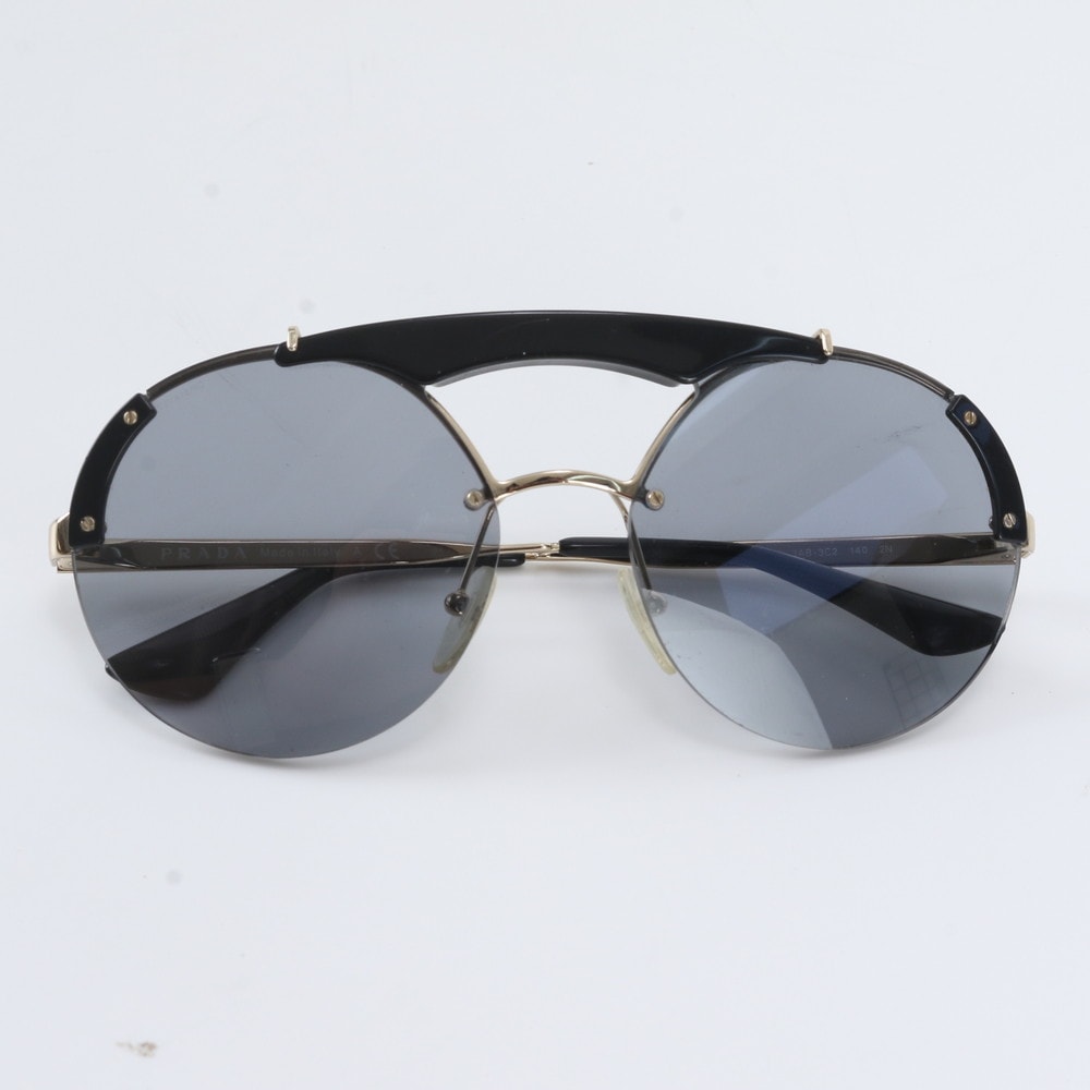 ■美品 プラダ ツーブリッジラウンド 1AB-3C2 サングラス