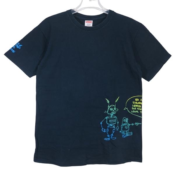 SUPREME シュプリーム 11SS LANCE MOUNTAIN ROBOTS TEE ランス マウンテン ロボット Tシャツ ネイビー ショートスリーブ カットソー 半袖 サイズM