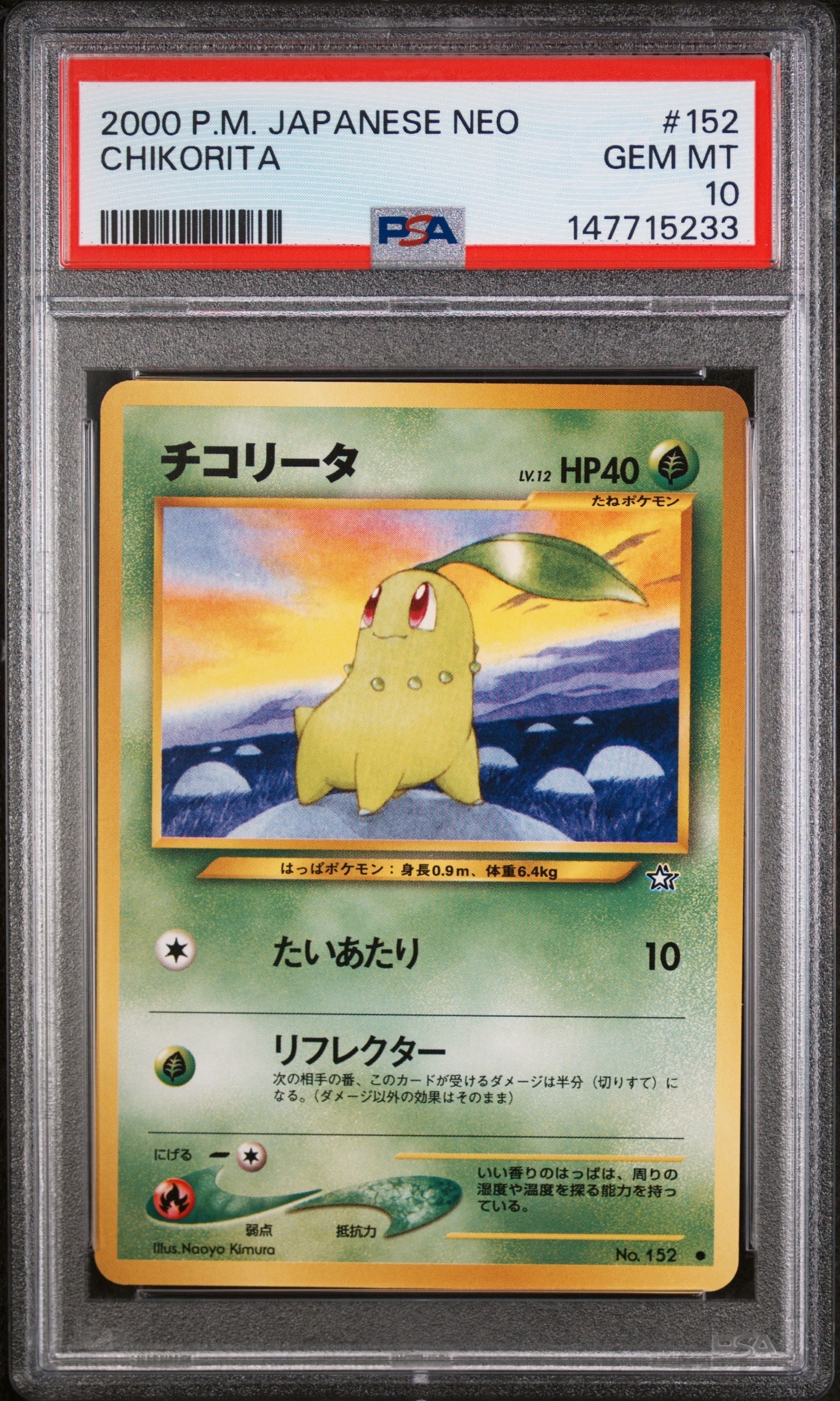 PSA10】チコリータ ○ : 旧裏 [neo1 No.152](ポケモンカード☆neo 拡張