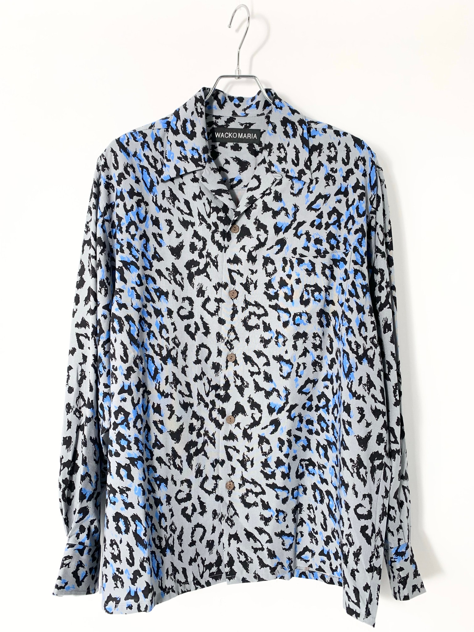 WACKO MARIA Leopard Open Collar Shirt "Gray"