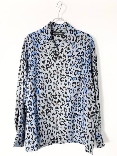 WACKO MARIA Leopard Open Collar Shirt "Gray"