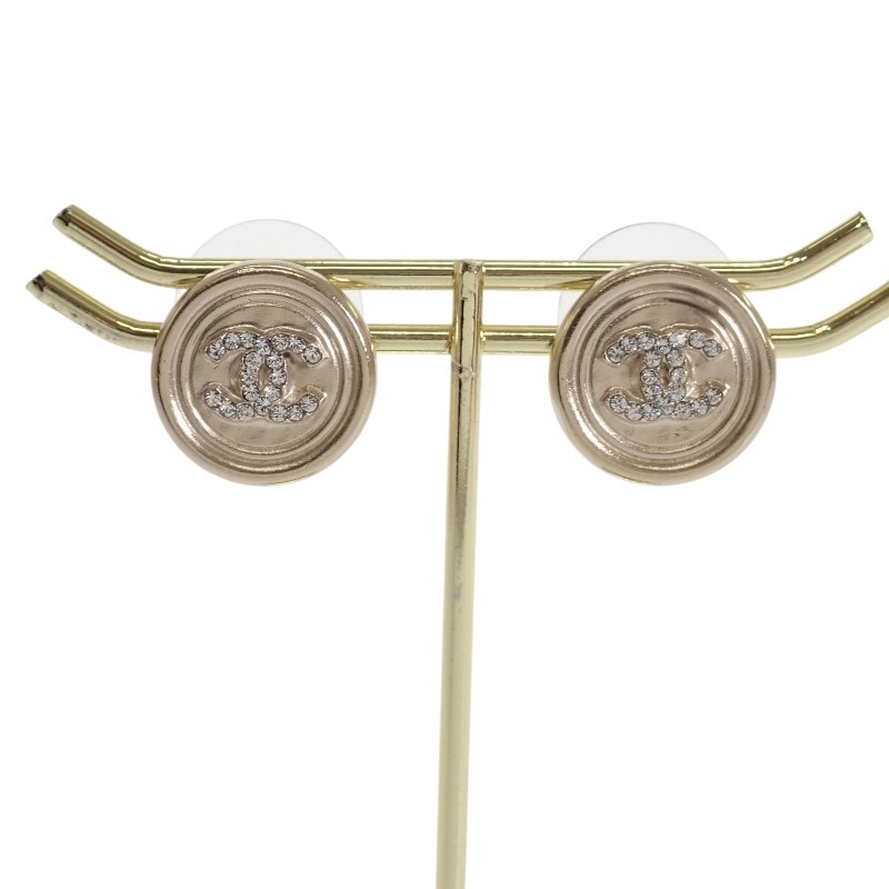 シャネル ココマーク サークル ピアス メタル クリスタル【中古】【ABランク】