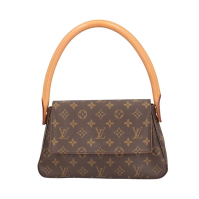 ルイヴィトン ミニルーピング モノグラム ハンドバッグ モノグラムキャンバス M51147 ブラウン レディース LOUIS VUITTON 中古