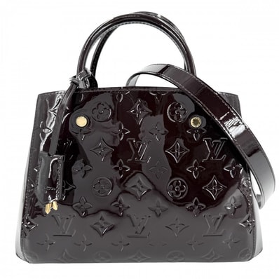 LOUIS VUITTON ルイヴィトン 2WAY モンテーニュBB ハンドバッグ ショルダーバッグ 肩掛け 斜め掛け 紫 パープル M50403 モノグラムヴェルニ アマラント ゴールド金具 レディース【中古品】
