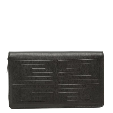 ジバンシー 4G ラウンドファスナー 長財布 ブラック レザー メンズ Givenchy 【中古】