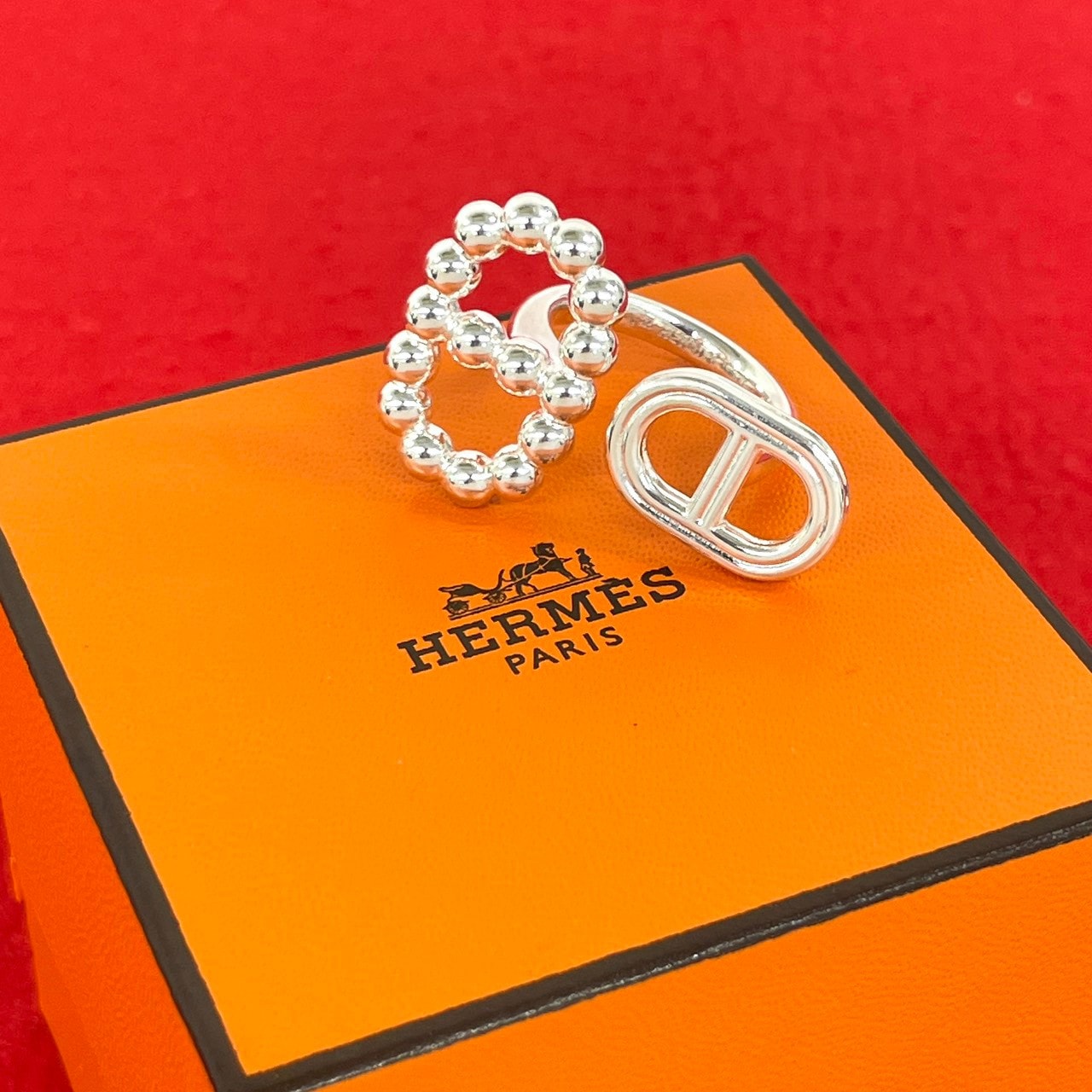 HERMES エルメス シェーヌダンクル アレア 2 シルバー925 リング・指輪 13号 シルバー
 32428