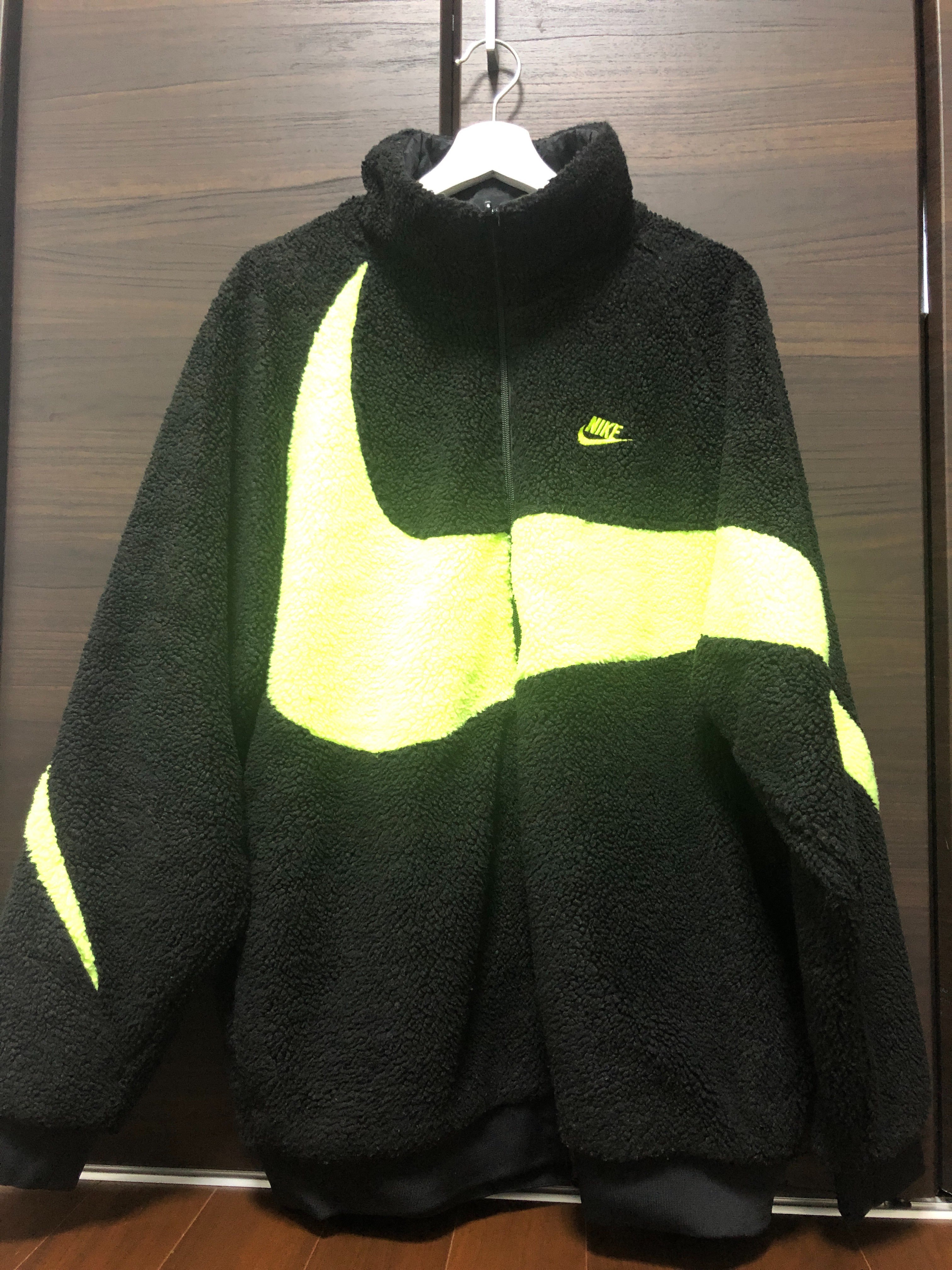 Nike Big Swoosh Reversible Boa Jacket"Black Neon"