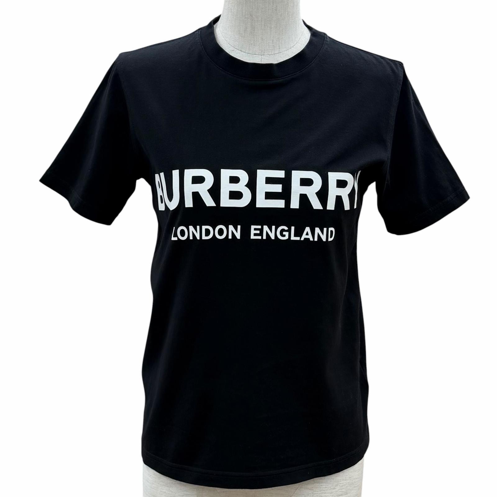 美品 バーバリー 半袖Tシャツ ブラック レディース XS 8011651