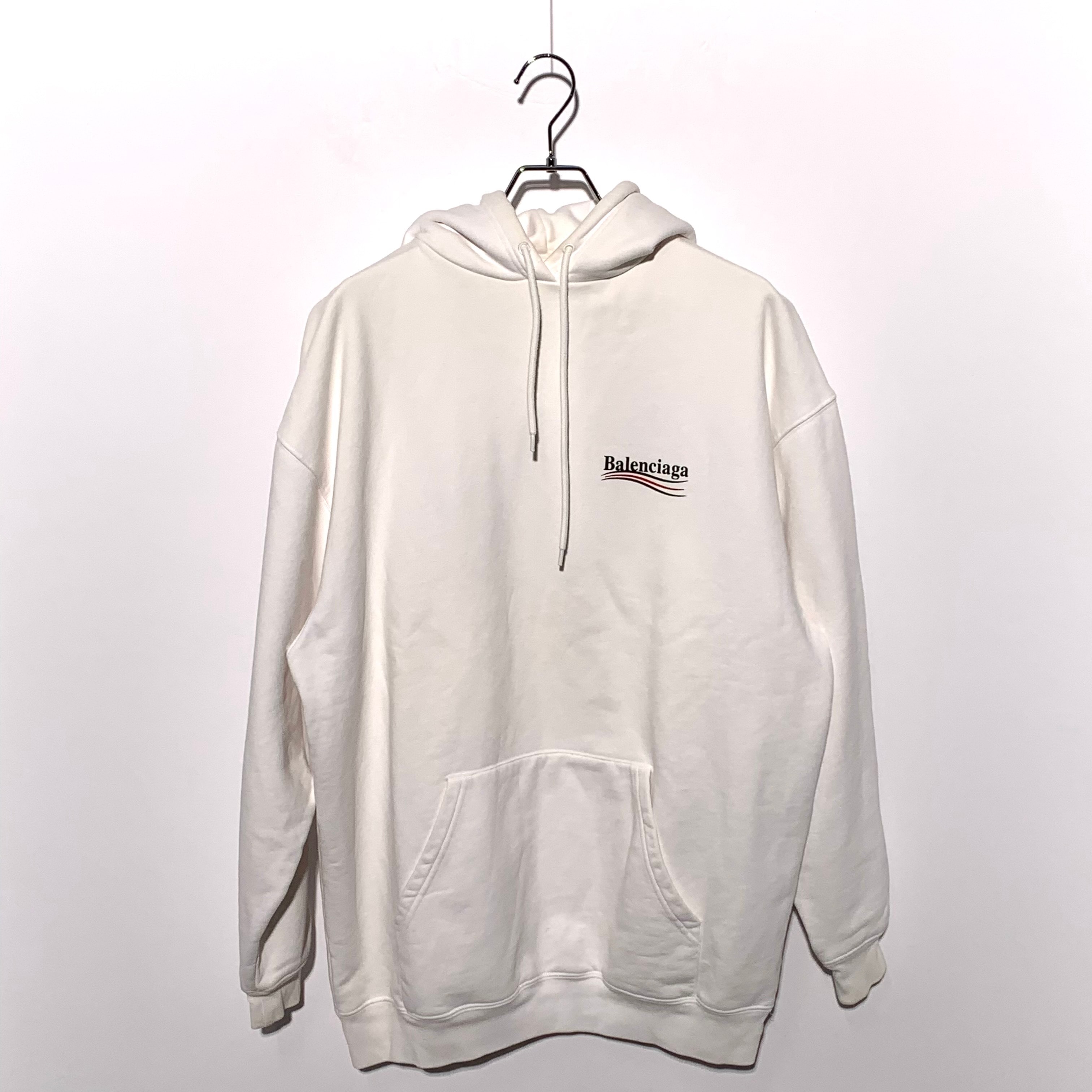 BALENCIAGA Women's Political Campaign Hoodie Large Fit "White"